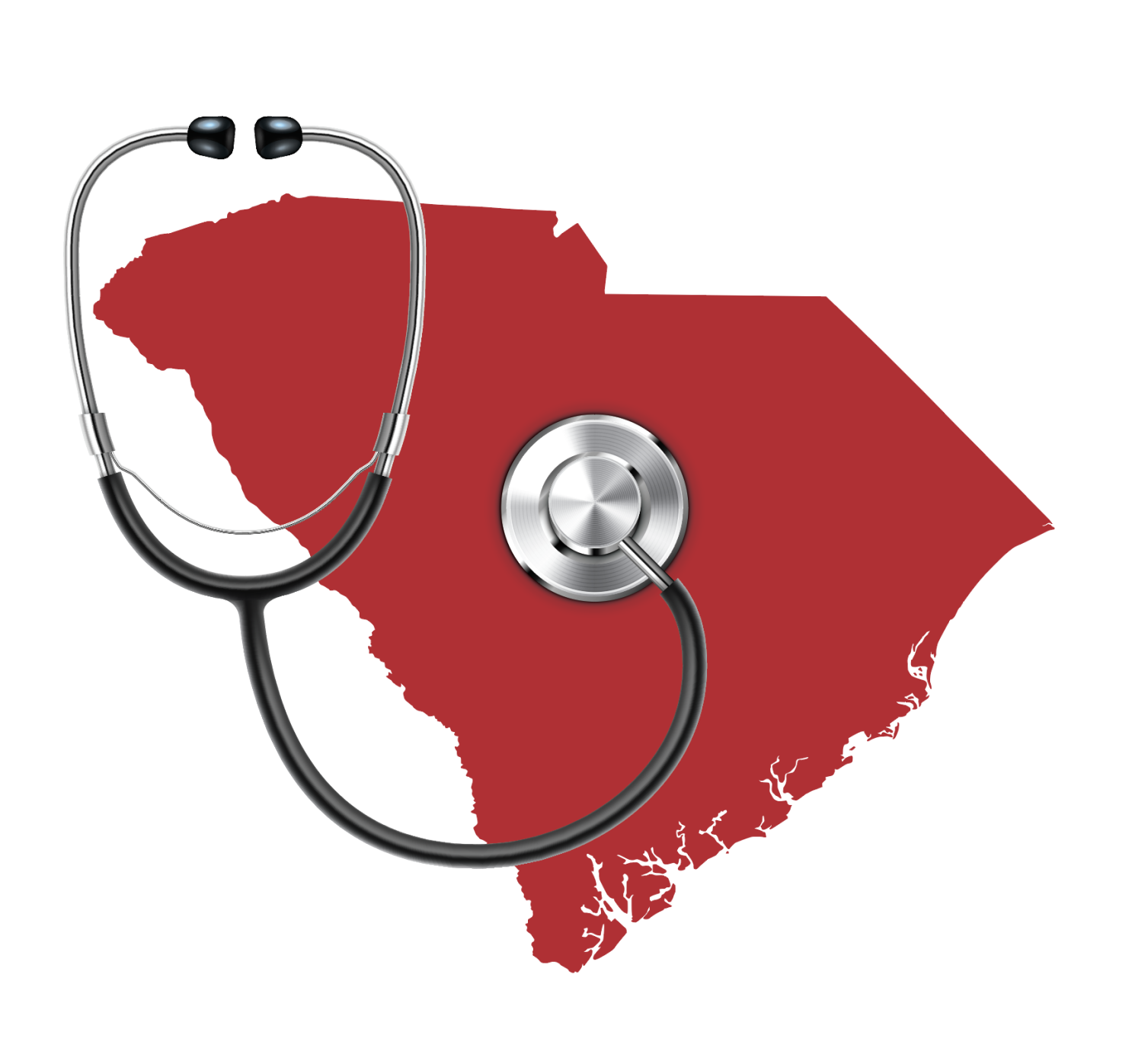 Sick cover image stethoscope on red SC outline